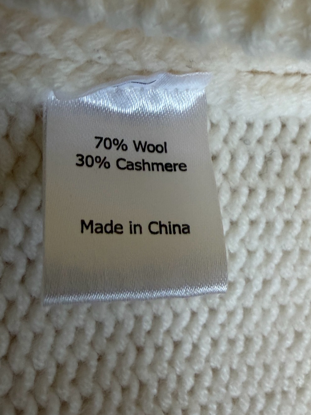 NWOT! La Ligne Solid Mini Marin Cream Wool Cashmere Sweater Size Medium - Picture 9 of 10